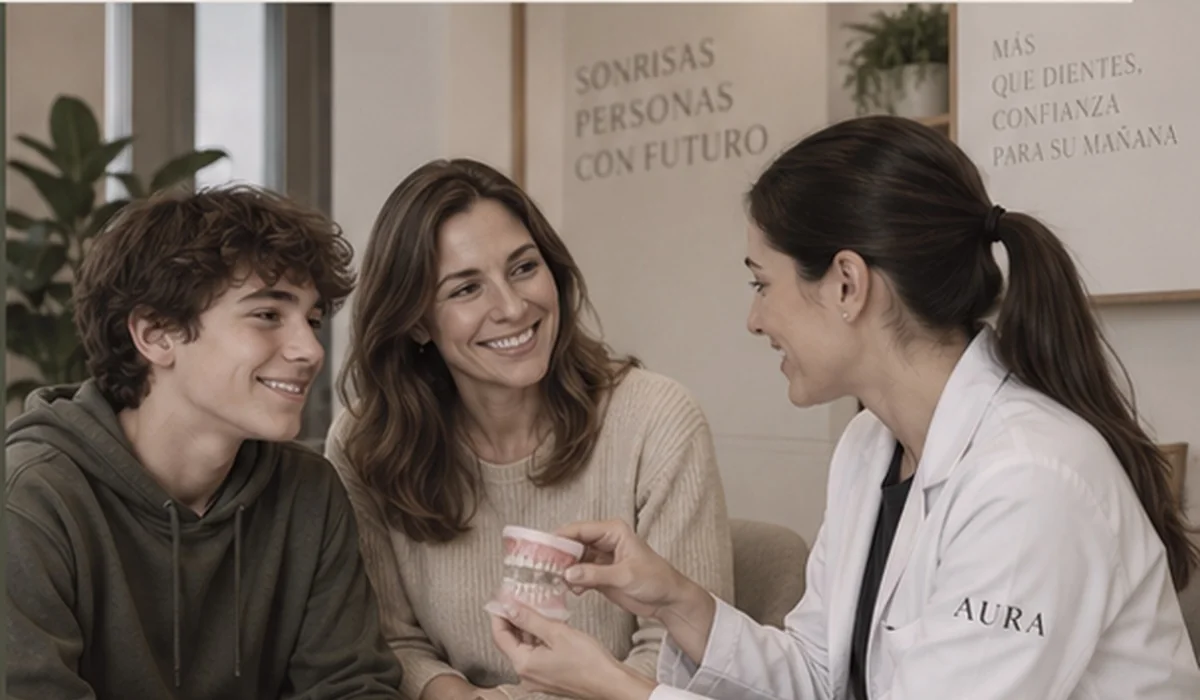 Referencia conceptual de una profesional conversando con una familia